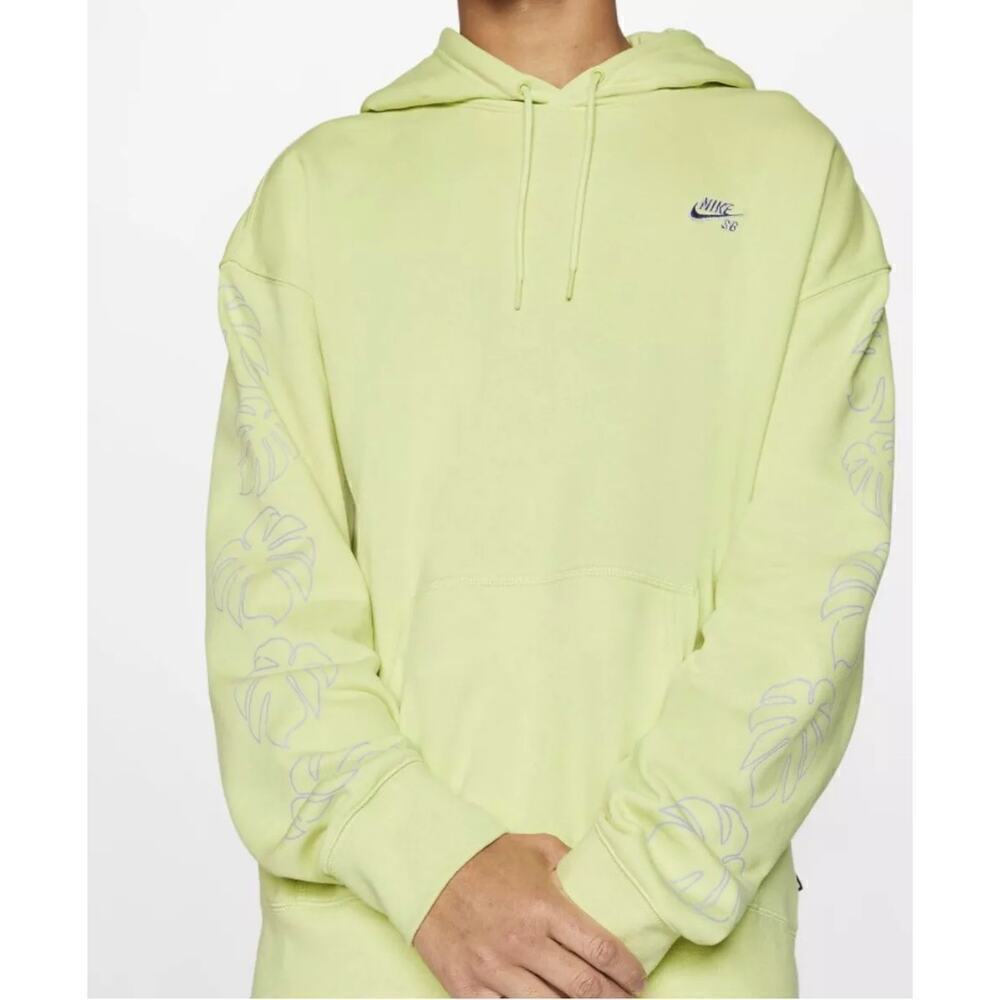 Nike SB GFX Paradise Mens Pullover Hoodie Sweatshirt Limelight Green Sz Medium